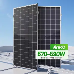☀️ Jinko N-Type TOPCon Bifacial Solar Panel — 570W–590W